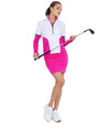 Inphron Camila Straight Fit Golf Skirt - White/Pink