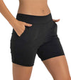 inPhorm Cleo Womens Golf Shorts  in black - 3 quarter/front  view