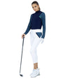 InPhorm Women's Golf Ready Athleisure Camila Capri - White/Ink Tessel