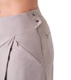 Inphorm MAI 17" Wrap Golf Skirt in Latte-detail- left front and back zipper pockets and waistline closure