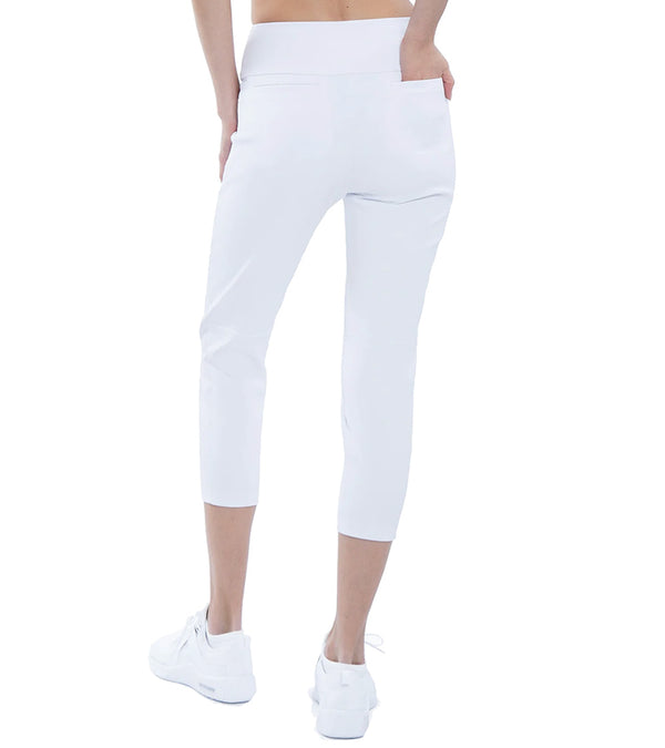 InPhorm Quick Dry Womens Golf 24” Capri in White - back view