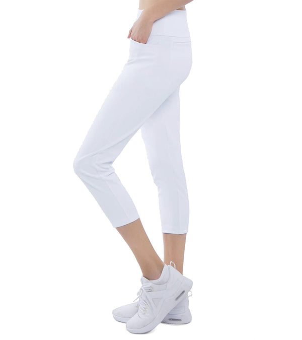 InPhorm Quick Dry Womens Golf 24” Capri in White - side 1 view