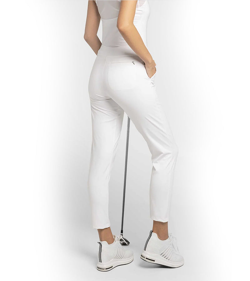 InPhorm Stylish Womens Golf Pants  in white - the back/side view