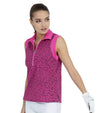 Inphorm Womens Camila Relaxed-Fit Sleeveless Polo - Pink Tessel/Pink