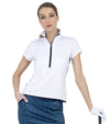 Inphrom Amelia Short Sleeve Quarter Zip Top