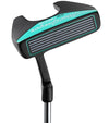 MacGregor Golf CG3000 Womens Golf Clubs Set - mallet putter  in a silver, black and aqua color scheme with alignment lines