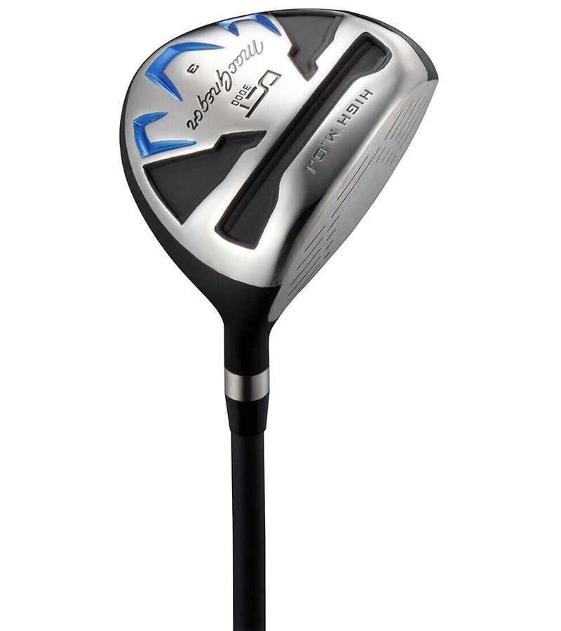 MacGregor Golf DCT3000  Premium Mens Golf Clubs Set - hybrid in black with  silver & blue accents