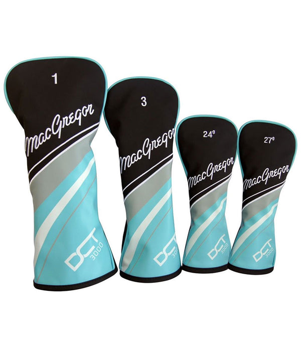 MacGregor Golf DCT3000 Premium Womens Golf Set – 4 headcovers in  black, silver, with aqua accents.