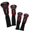 MacGregor Golf DCT4000 Men's Golf Clubs Set - 4 headcovers in black with red and silver details color scheme