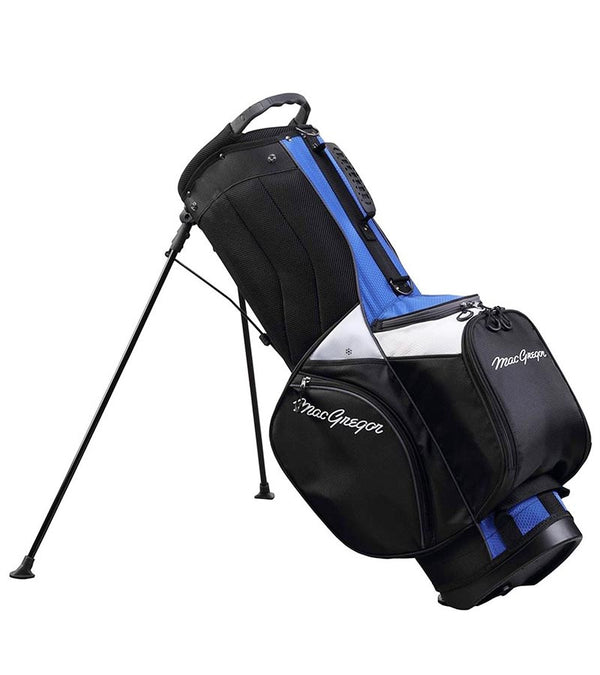 MacGregor Golf Response Golf Stand Bag  in black / blue- legs extended side view 2