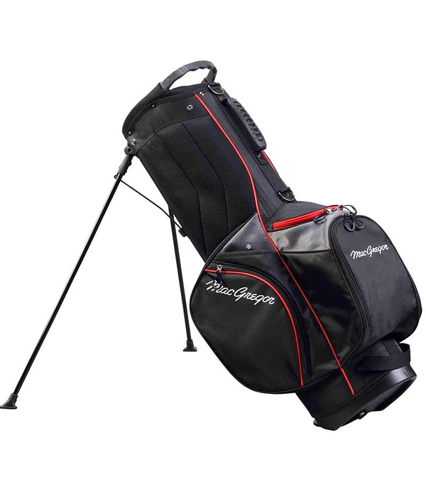 MacGregor Golf Response Golf Stand Bag - legs extended view 2 in black/red