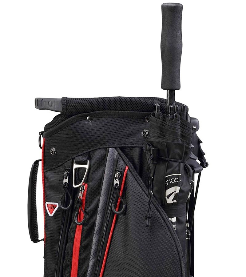 MacGregor Golf Response Golf Stand Bag  in black/red- details at top 