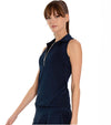 Inphorm Womens Neisha Classic Sleeveless Polo  front/side view in midnight