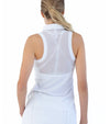 Inphorm Womens Neisha Classic Sleeveless Polo back view in white