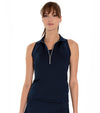 Inphorm Womens Neisha Classic Sleeveless Polo  front view in midnight