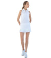 Inphorm Womens Neisha Classic Sleeveless Polo  model- front view in white