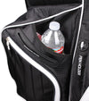 Orlimar SRX 14.9 Stand Golf Bag in Black with white detail/ accents- closeup of pockets including the beverage pocket