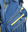 Orlimar SRX 14.9 Stand Golf Bag in Black with yellow detail/ accents- closeup of more pockets & zippers.