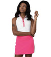 Pirdie Foreplay Skirt in Hot Pink- partial model front view