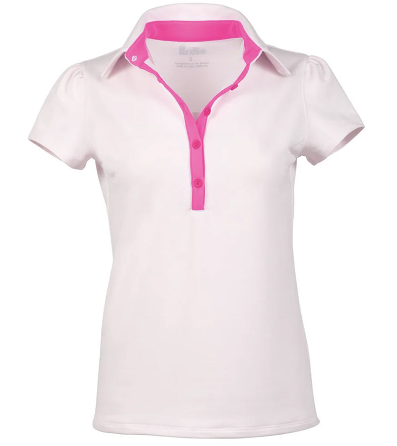 Pirdie June Daly Womens Golf Polo - front view in Dusty Rose 