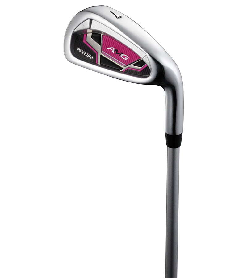 #7 iron from the Precise AMG Womens Complete Golf Set  with Carry bag in pink .