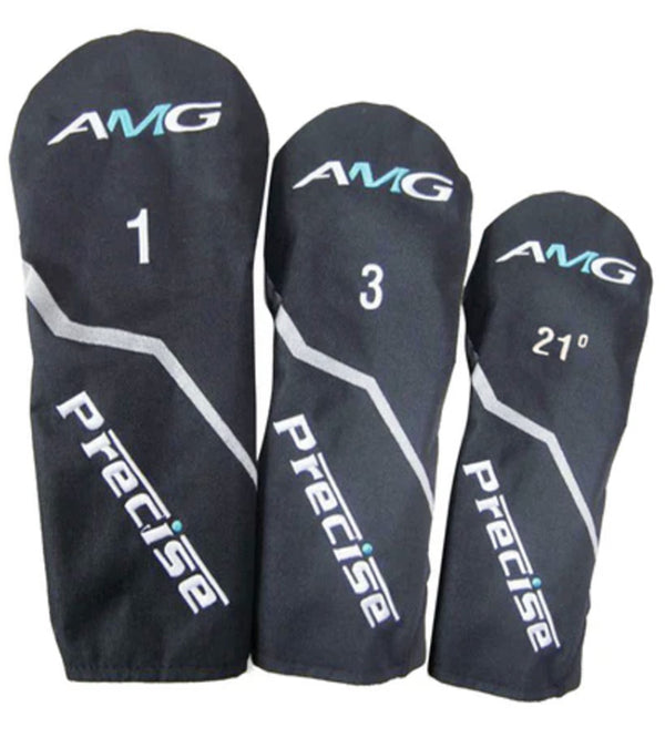 3 Headcovers from the Precise AMG Mens Complete Golf Set  - blue