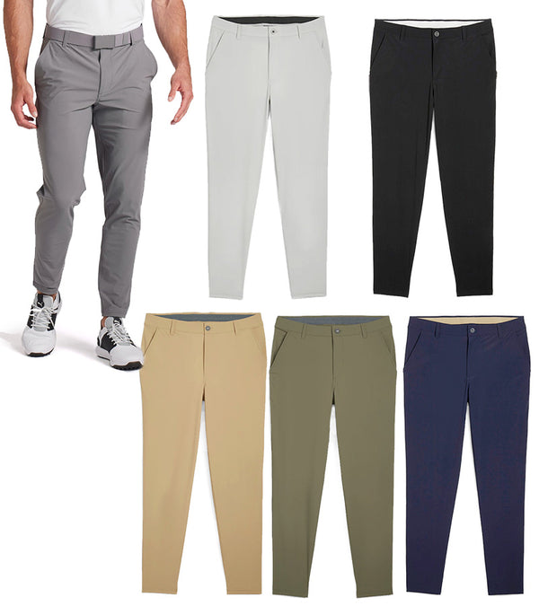 Puma 101 EVO Mens Golf Pants in  34" inseam in 6 colorways: Slate Sky , Prairie Tan , Dark Sage , Deep Navy , Ash Gray , Puma Black