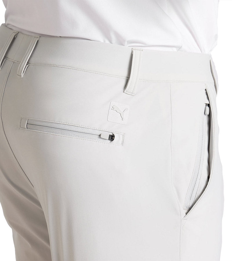 Puma 101 EVO Mens Golf Pants  in Ash Gray - close up of  back and side  pocket