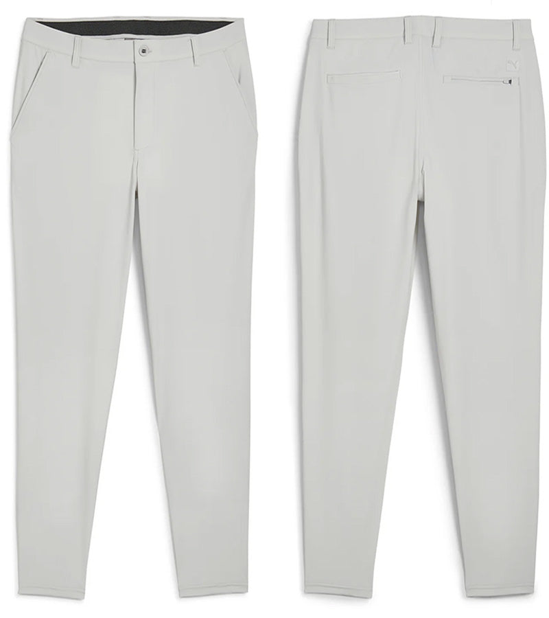 Puma 101 EVO Mens Golf Pants  in Ash Gray with front & back pant views