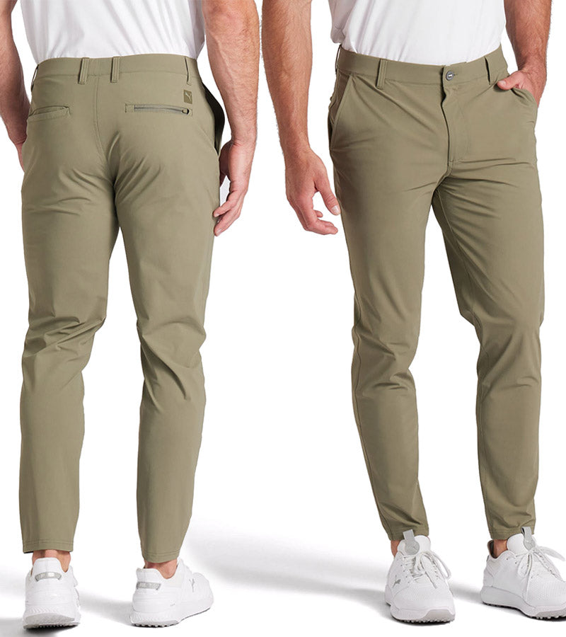 Puma 101 EVO Mens Golf Pants  in Dark Sage - model front and back view