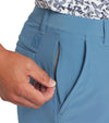 uma 101 Solid Men’s Golf Shorts Inseam: 7" or 9" in Deep Dive - closeup of side pocket with zipper