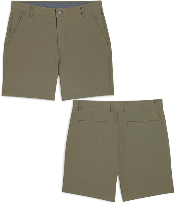 Puma 101 Solid Men’s Golf Shorts Inseam: 7" in Dark Sage - front & back views