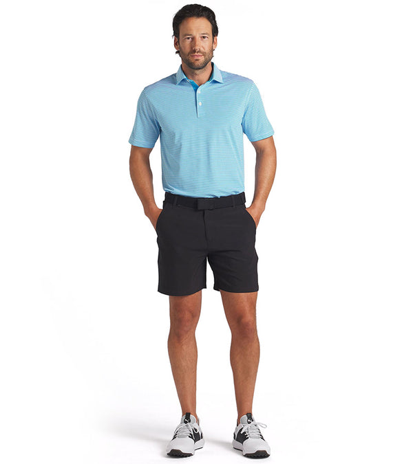 Puma 101 Solid Mens Golf Shorts with either 7" or 9" inseam in Puma Black - model front view in 7" version.