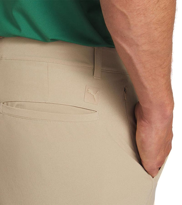 Puma 101 Solid Men’s Golf Shorts Inseam 7" or 9"  in Prairie Tan - closeup of back pocket detail