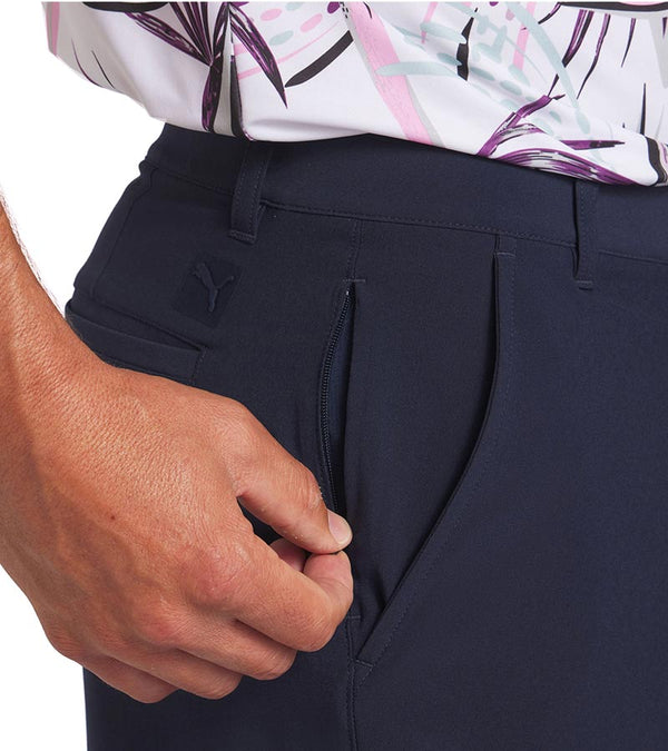 Puma 101 Solid Men’s Golf Shorts Inseam: 7" or 9"  in Deep Navy - closeup of side pocket with zipper