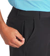 Puma 101 Solid Mens Golf Shorts with either 9" or 7" inseam in Puma Black - closeup of side pocket with zipper