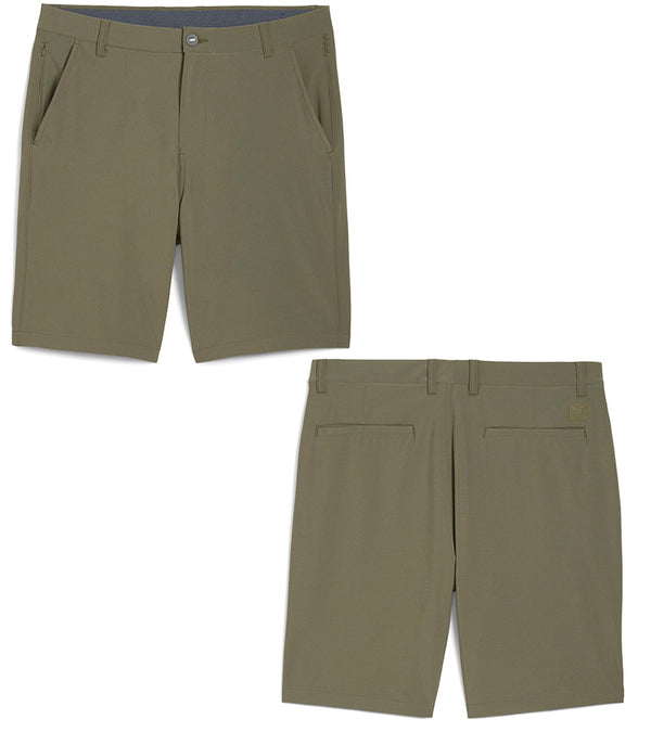 Puma 101 Solid Men’s Golf Shorts Inseam: 9" in Dark Sage - front & back views