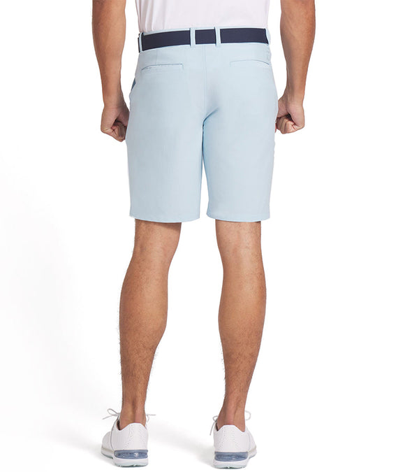 Puma 101 Solid Men’s Golf Shorts  with Inseam: 9" in  Silver Sky - partial model back view