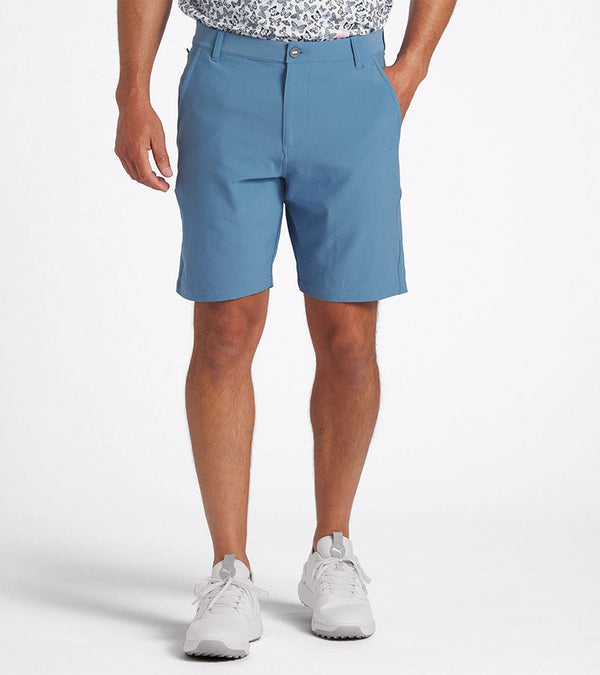 uma 101 Solid Men’s Golf Shorts Inseam: 9" in Deep Dive -partial model  front view