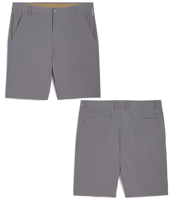 Puma 101 Solid Men’s Golf Shorts 9" in Slate Gray - front & back views