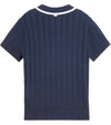 Puma AP Pointelle Women’s Golf Polo in deep navy - back view