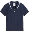 Puma AP Pointelle Women’s Golf Polo in deep navy - front view