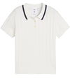Puma AP Pointelle Women’s Golf Polo in warm white - front view