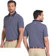 Puma Mens MATTR Elevated Stripe Golf Polo in  Deep Navy/Dark Myrtle   - partial model front and back views