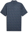 Puma Mens MATTR Soto Golf Polo Shirt back in Deep Navy / Mauved Out with a tiny all-over floral print.