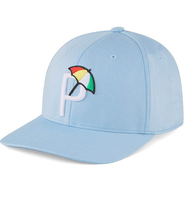 Puma Palmer P Golf Cap 3quarter view in Blue Bell / White Glow