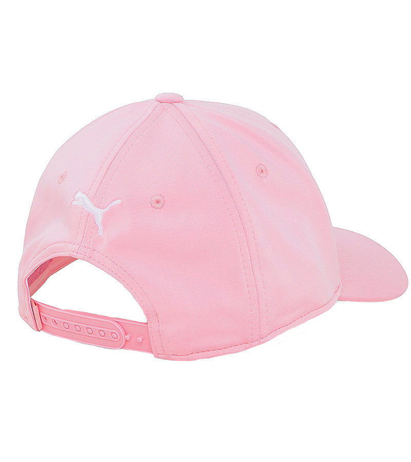 Puma Palmer P Golf Cap back view in Pale Pink / White Glow with the Puma cat logo