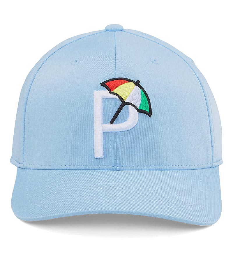 Puma Palmer P Golf Cap front view in Blue Bell / White Glow