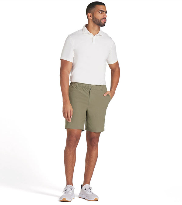 Puma Ripguard 8" Mens Golf Shorts  in Dark Sage with model- front view