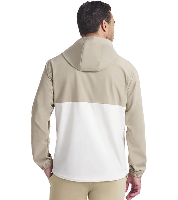 Puma Ripguard Anorak Pullover Mens Golf Jacket  in lce Coffee -partial model back view